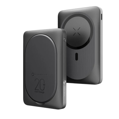 „Forcell“ Magnetic Mini Air MagStand Power Bank - melns (10000 mAh, 20W)