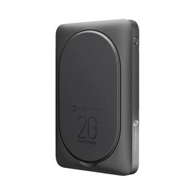 „Forcell“ Magnetic Mini Air MagStand Power Bank - melns (10000 mAh, 20W)