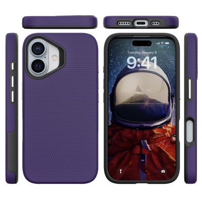 „TUKU“ Shockproof kõva silikoonümbris - фиолетовый (iPhone 16)