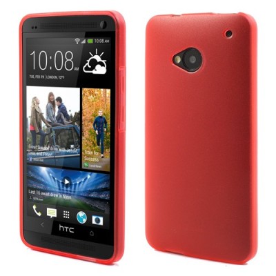 Dzidrs aptumšots sarkans HTC One M7 apvalks / vacins.lv