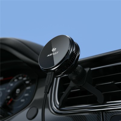 „ACEFAST“ Magnetic Вентилируемый автомобильный держатель для телефона/зарядное устройство (25W) - черный
