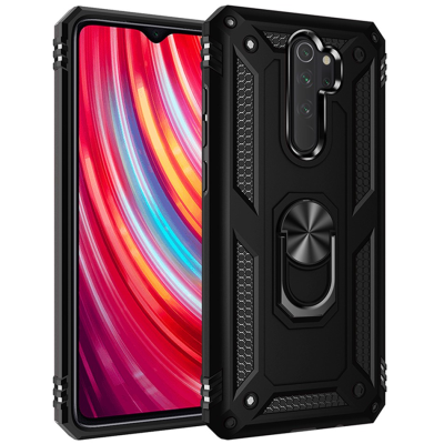 "Mozhi" Kickstand pastiprinātas aizsardzības apvalks - melns (Redmi Note 8 Pro)