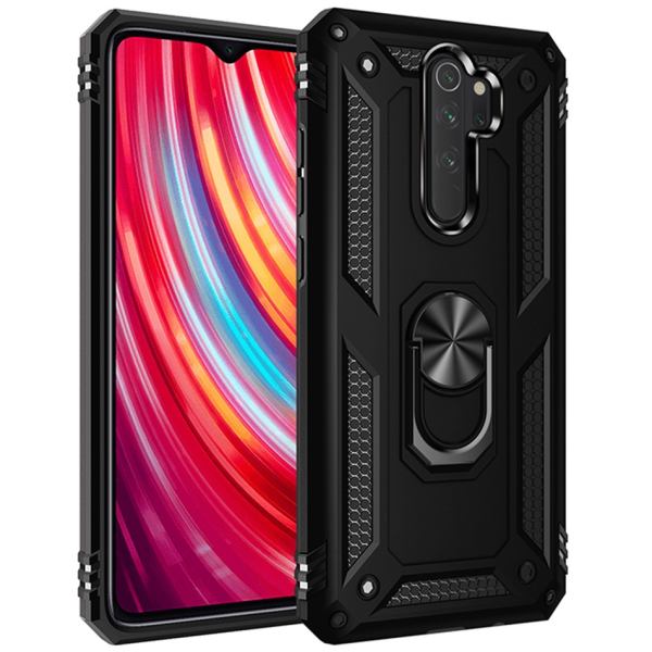 "Mozhi" Kickstand pastiprinātas aizsardzības apvalks - melns (Redmi Note 8 Pro)