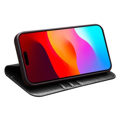 Чехол-книжка "QIALINO" - чёрный (iPhone 15 Pro Max)
