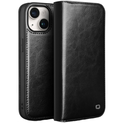 Чехол-книжка "QIALINO" - чёрный (iPhone 15)