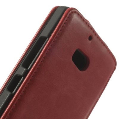 Nokia Lumia 930 klasikinis vertikaliai atverčiamas raudonas odinis dėklas / Priedai.lt