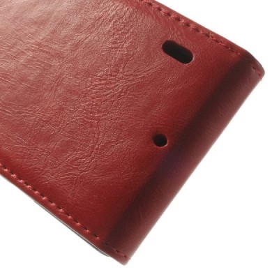 Nokia Lumia 930 klasikinis vertikaliai atverčiamas raudonas odinis dėklas / Priedai.lt
