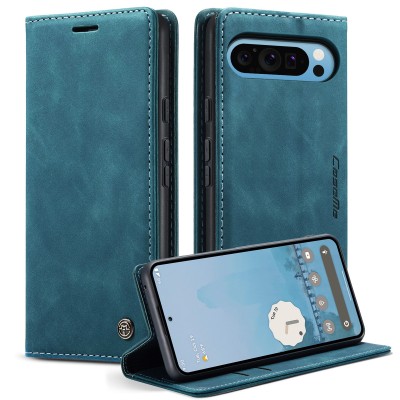 Кожиный чехол-книжка "CaseMe" Retro - зелёный (Pixel 10 Pro XL)