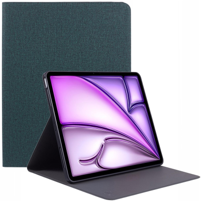 "X-LEVEL" atvēramais tekstila maciņš - zaļš (iPad Air 13 2026 / iPad Air 13 2025 / iPad Air 13 2024)