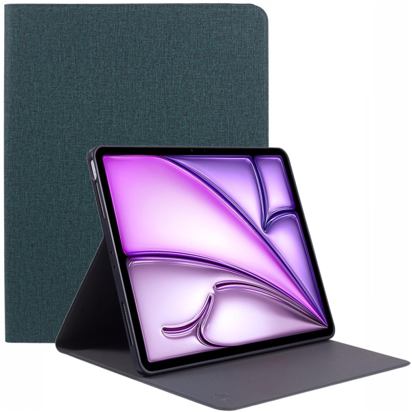 "X-LEVEL" atvēramais tekstila maciņš - zaļš (iPad Air 13 2026 / iPad Air 13 2025 / iPad Air 13 2024)