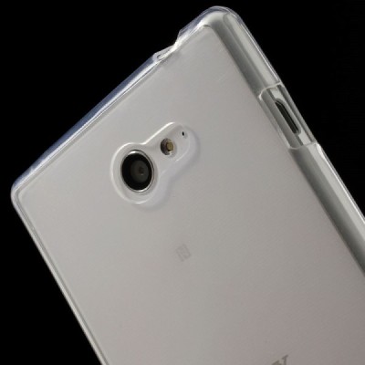 Sony Xperia M2 dzidrs (caurspīdīgs) cieta silikona TPU pasaulē planākais apvalks / Vacins.lv