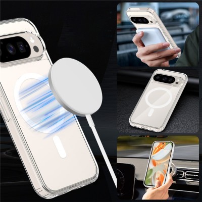"Tubi" MagSafe Твердое силиконовый (ТПУ) чехол — прозрачный (Pixel 10 Pro / 10 / 9 Pro / 9)