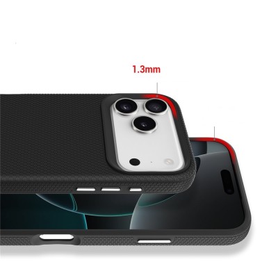 „TUKU“ Shockproof Magsafe kõva silikoonümbris - must (iPhone 17 Pro)