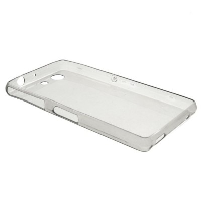 Sony Xperia Z3 Compact skaidrus (permatomas) kieto silikono TPU ploniausias pasaulyje pilkas dėklas / Priedai.lt
