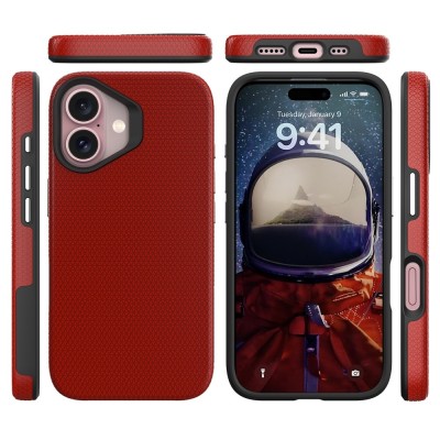 „TUKU“ Shockproof Magsafe ciets silikona korpuss - sarkans (iPhone 17)