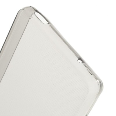 Sony Xperia Z3 Compact skaidrus (permatomas) kieto silikono TPU ploniausias pasaulyje pilkas dėklas / Priedai.lt