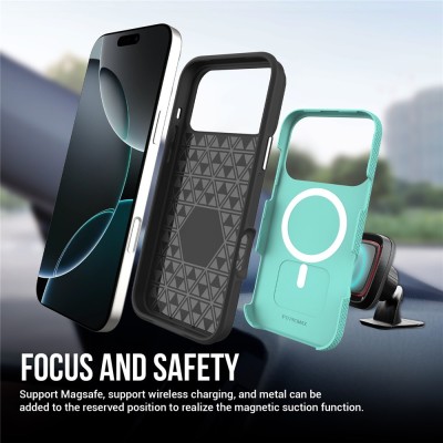 „TUKU“ Shockproof Magsafe ciets silikona korpuss - zaļš (iPhone 17 Pro Max)