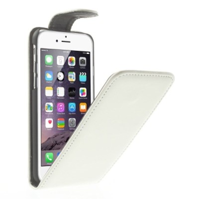 Apple iPhone 6 (6s) klasisks ādas vertikāli atvēramais balts maciņš / Vacins.lv