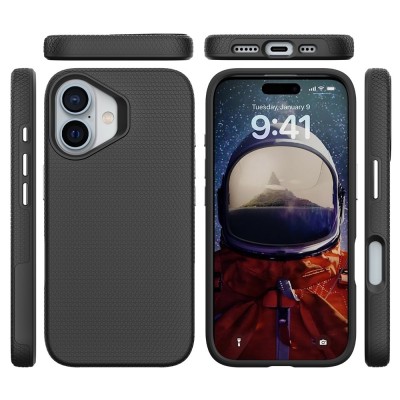 „TUKU“ Shockproof Magsafe ciets silikona korpuss - melns (iPhone 16)