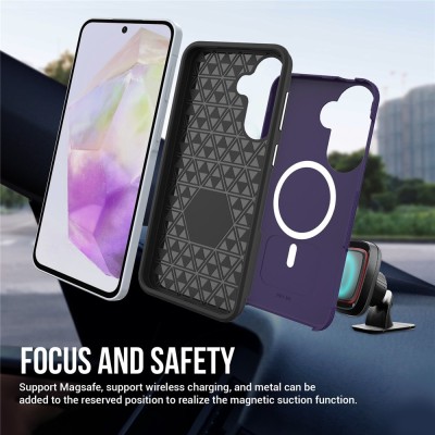 „TUKU“ Shockproof Magsafe ciets silikona korpuss - violets (Galaxy A57)