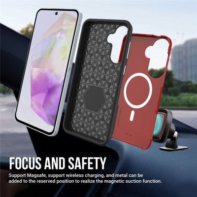 „TUKU“ Shockproof Magsafe ciets silikona korpuss - sarkans (Galaxy A57)
