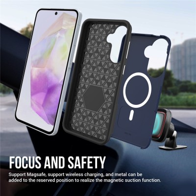 „TUKU“ Shockproof Magsafe ciets silikona korpuss - zils (Galaxy A57)