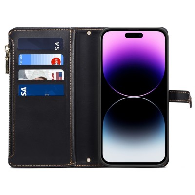 "ESEBLE" solīds maciņš ar noņemamu maku - melns (iPhone 16)