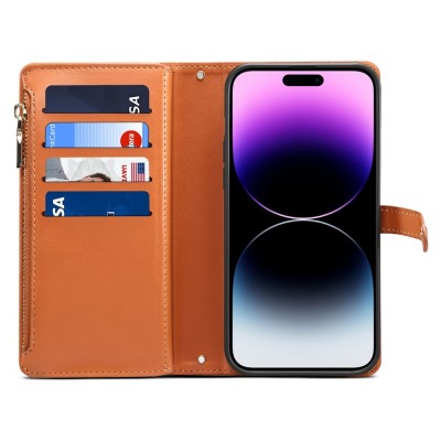 "ESEBLE" Retro чехол со съемным кошельком - коричневый (iPhone 16)