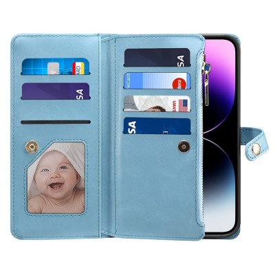 "ESEBLE" Retro чехол со съемным кошельком - синий (iPhone 16)