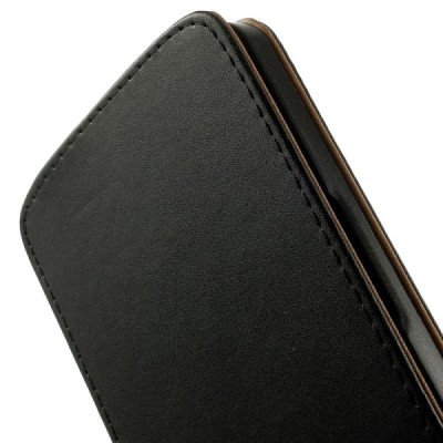 Motorola Nexus 6 klasikinis vertikaliai atverčiamas juodas odinis dėklas / Priedai.lt