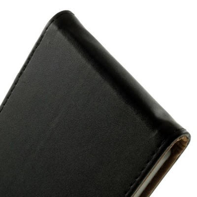 Motorola Nexus 6 klasikinis vertikaliai atverčiamas juodas odinis dėklas / Priedai.lt
