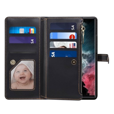 "ESEBLE" Retro чехол со съемным кошельком - черный (Galaxy S22 Ultra)