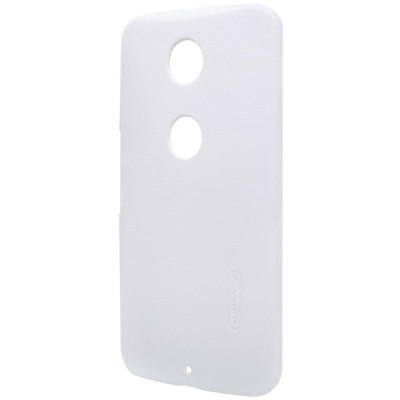 Motorola Nexus 6 Nillkin Frosted Shield baltas plastikinis dėklas + apsauginė ekrano plėvelė / Priedai.lt