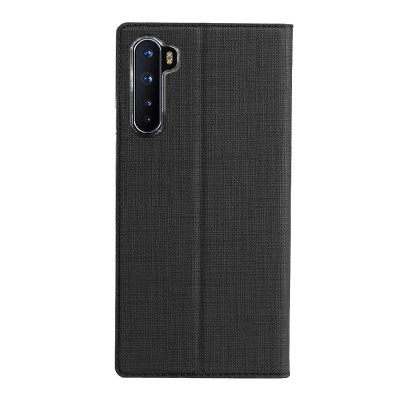 "ViLi" DMX solīds atvēramais ādas maciņš - melns (OnePlus Nord)