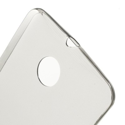 Motorola Nexus 6 skaidrus (permatomas) kieto silikono TPU ploniausias pasaulyje pilkas dėklas / Priedai.lt
