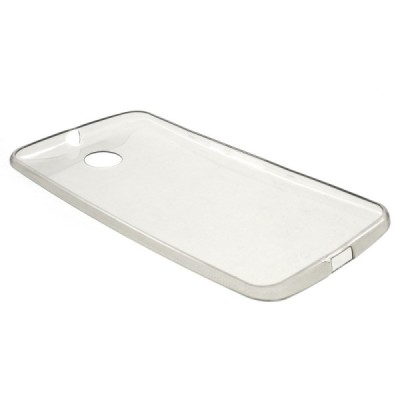 Motorola Nexus 6 skaidrus (permatomas) kieto silikono TPU ploniausias pasaulyje pilkas dėklas / Priedai.lt