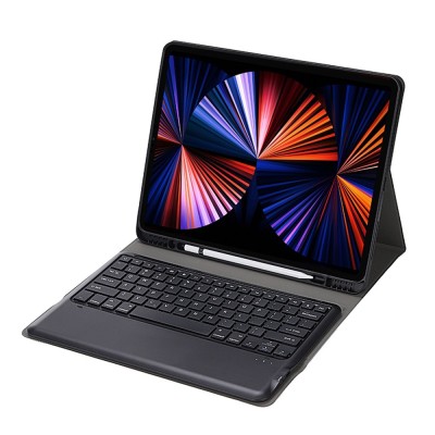 "Bosina" Atvēramais futrālis ar tastatūra - melns (iPad Air 13 2024 / 2025 / 2026 / iPad Pro 12.9" 2022 / 2021 / 2020)