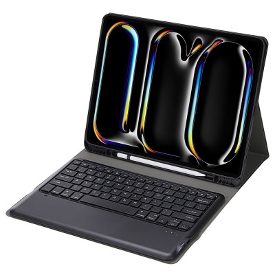 "Bosina" Atvēramais futrālis ar tastatūra - melns (iPad Pro 13 (2025) / 13 (2024))