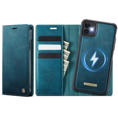 „CaseMe“ MagSafe Leather 2-in-1 atlokāms maciņš - zaļš (iPhone 11)