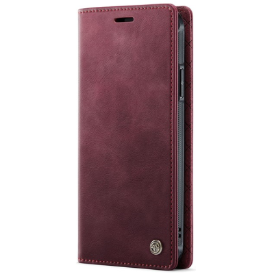 „CaseMe“ MagSafe Leather прочный чехол-книжка 2-в-1 - бордовый (iPhone 11)