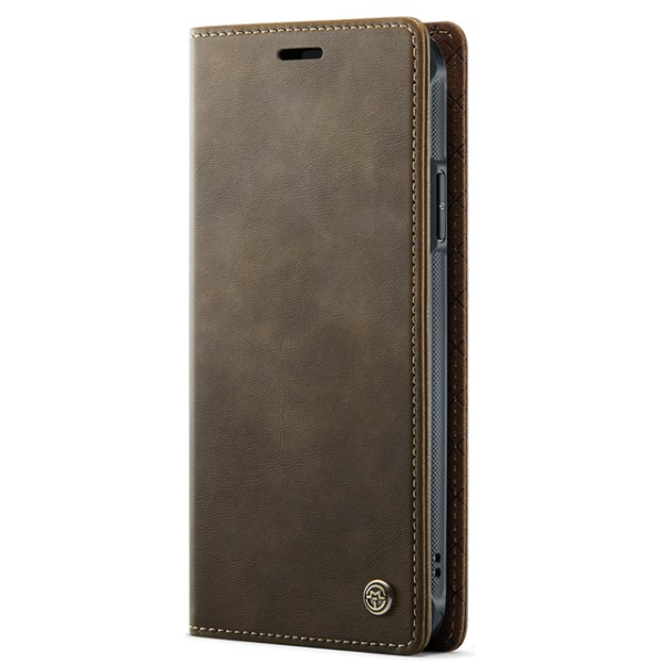 „CaseMe“ MagSafe Leather прочный чехол-книжка 2-в-1 - коричневый (iPhone 11)
