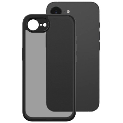 "Imak" cieta silikona (TPU) matēts apvalks - tonēts / melns ((iPhone 17e / 16e)