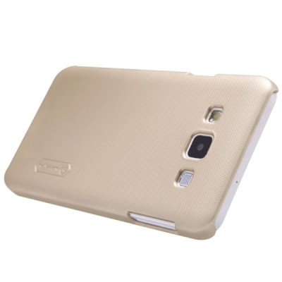 Samsung Galaxy A3 (A300) Nillkin Frosted Shield auksinis plastikinis dėklas + apsauginė ekrano plėvelė / Priedai.lt