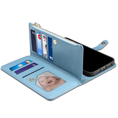 "ESEBLE" Retro чехол со съемным кошельком - синий (Galaxy S25+)