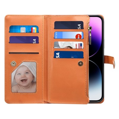 "ESEBLE" Retro чехол со съемным кошельком - коричневый (iPhone 16 Plus)