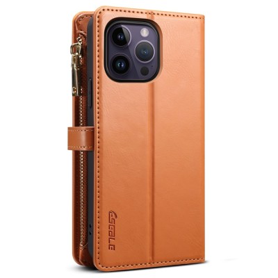 "ESEBLE" Retro чехол со съемным кошельком - коричневый (iPhone 16 Pro Max)