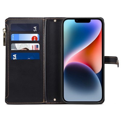 "ESEBLE" Retro чехол со съемным кошельком - черный (iPhone 15 Plus)