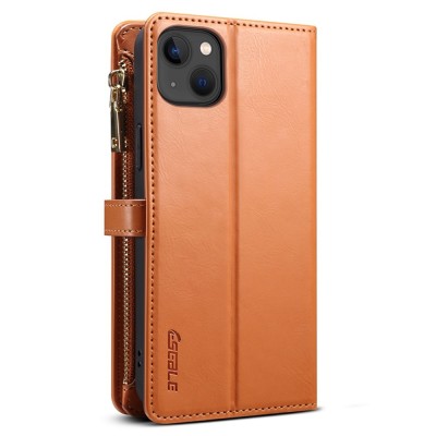"ESEBLE" Retro чехол со съемным кошельком - коричневый (iPhone 15 Plus)