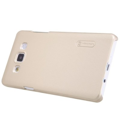 Samsung Galaxy A5 (A500) Nillkin Frosted Shield zelta plastmasas apvalks + ekrāna aizsargplēve / Vacins.lv