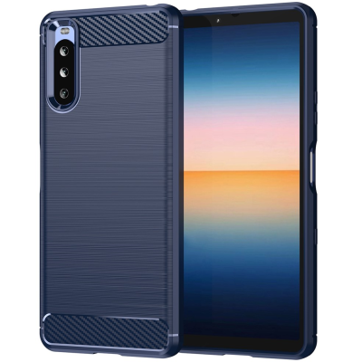 „Carbon“ cieta silikona (TPU) vāciņš - zils (Xperia 10 III)